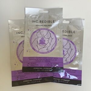 NWT 3 INC. REDIBLE Healing Feelings Hydrating Crystal Shaped Sheet Tummy Mask